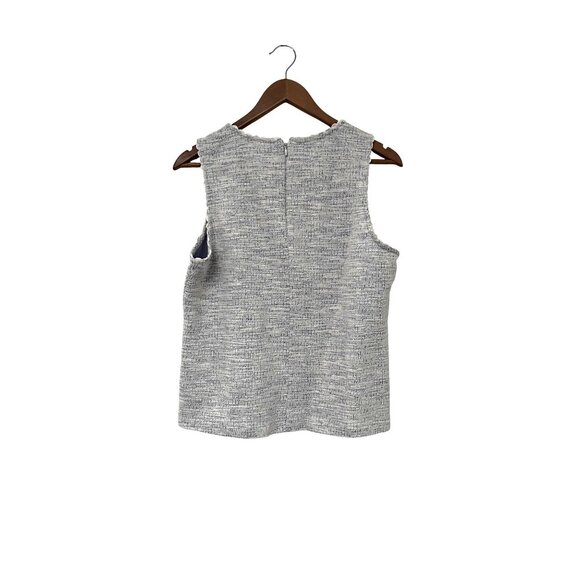 J.Crew Women's Tweed Sleeveless Top In Blue & White Size Large - Picture 7 of 7